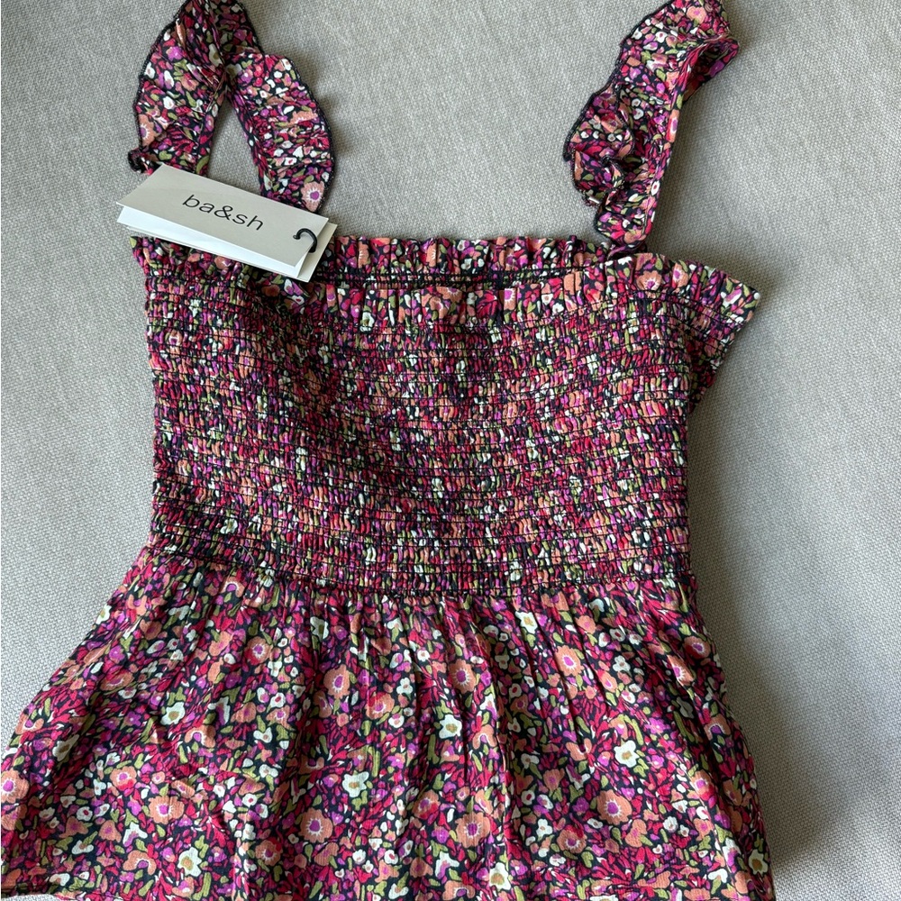 Ba&sh Multicolor Floral Smocked Top
